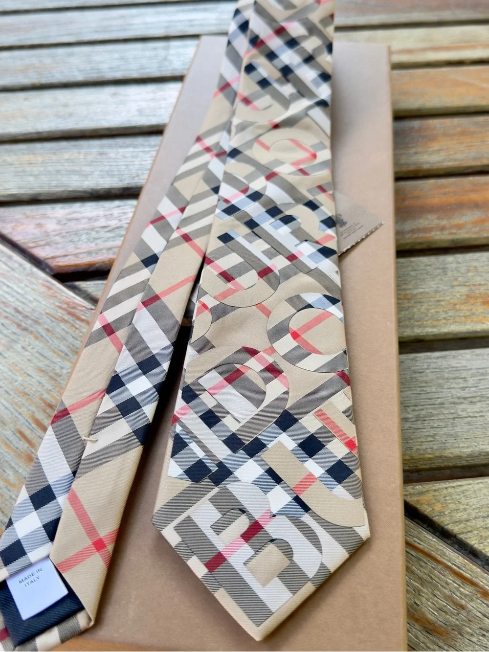 🔥TB SUMMER 26🔥🆕💯LIMITED EDIT BURBERRY HORSEFERRY PATCHWORK NVA CHECK ARTISAN TIE